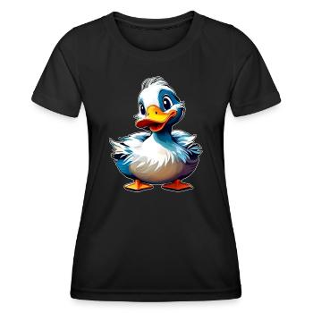 Mignon petit canard - T-shirt sport Femme - noir - Devant - AI Model Female 172 light (172cm)
