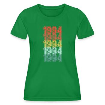 Mon année - 1994 - Cadeau d’anniversaire - T-shirt sport Femme - vert - Devant - AI Model Female 172 dark (172cm)
