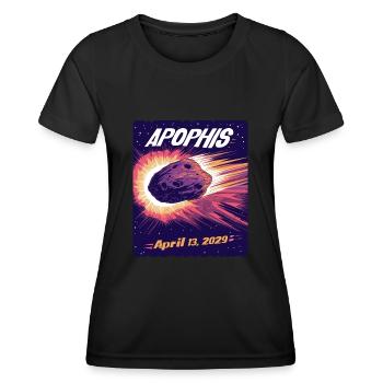 Apophis 13.04.2029 / Interstellares Objekt 99942 - Frauen Funktions-T-Shirt - Schwarz - Vorne - AI Model Female 172 light (172cm)