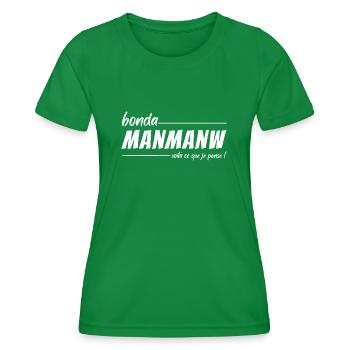 Martinique humour insulte créole bonda manmanw - T-shirt sport Femme - vert - Devant - AI Model Female 172 dark (172cm)