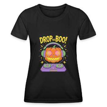 drop the boo EDM HalloweenDJ Pumpkin - Women's Functional T-Shirt - black - Front - AI Model Female 172 light (172cm)