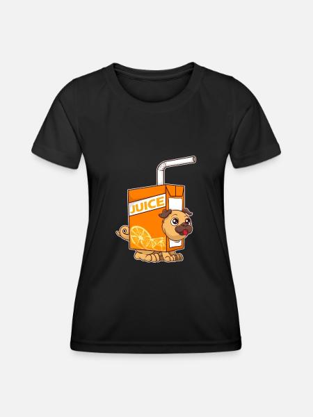 Simpatico e divertente Juice Puppy Dog Obsessed - Maglietta sportiva per donna - nero