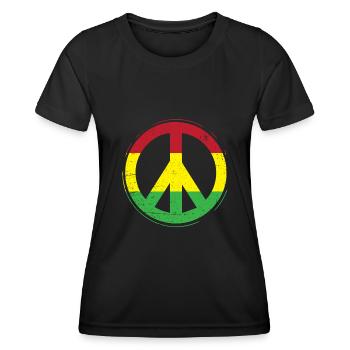 Peace Reggae Rastafari Ska Geschenk - Frauen Funktions-T-Shirt - Schwarz - Vorne - AI Model Female 172 light (172cm)