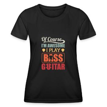 Incroyable bassist vintage rétro basse cadeau - T-shirt sport Femme - noir - Devant - AI Model Female 172 light (172cm)