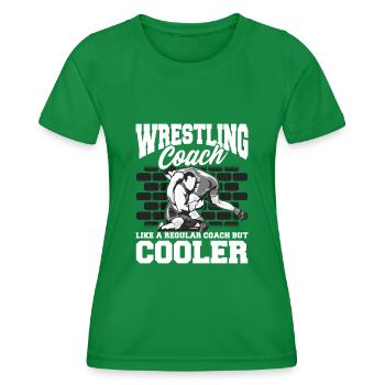 Wrestling Coach: Wie ein normaler Coach, aber cooler - Frauen Funktions-T-Shirt - Kelly Green - Vorne - AI Model Female 172 dark (172cm)