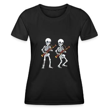 Fagott Tshirt Big Band Skelett Bassoon Fagott - Frauen Funktions-T-Shirt - Schwarz - Vorne - AI Model Female 172 light (172cm)