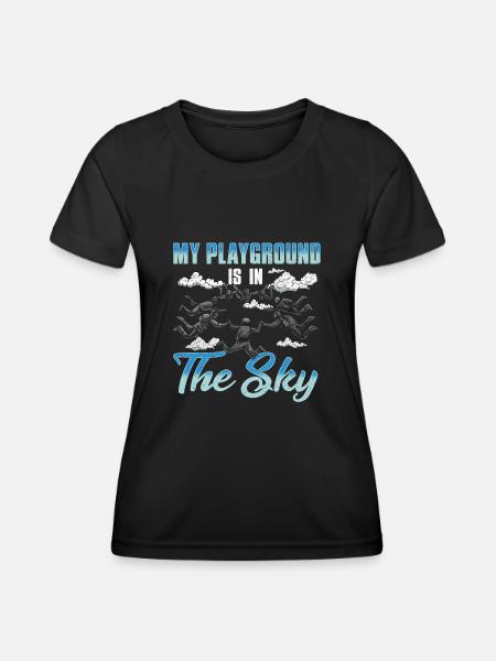 Simpatico e divertente il mio parco giochi è nel cielo Paracadutismo - Maglietta sportiva per donna - nero