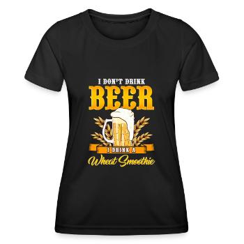 Je ne bois pas de bière Je bois un punk au blé - T-shirt sport Femme - noir - Devant - AI Model Female 172 light (172cm)
