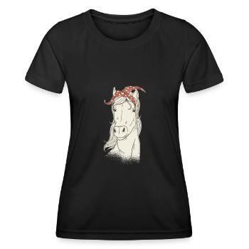 chevaux cadeau propriétaire équestre équestre équestre - T-shirt sport Femme - noir - Devant - AI Model Female 172 light (172cm)