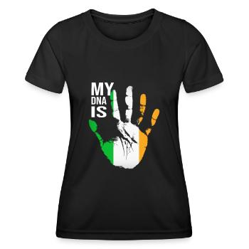 My DNA Is Irish, Irish Hand, Ireland Flag, Irish - Women's Functional T-Shirt - black - Front - AI Model Female 172 light (172cm)