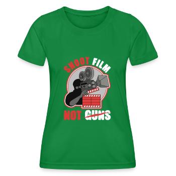 Shoot Film Not Guns Pacifist Filmmaker Director - T-shirt sport Femme - vert - Devant - AI Model Female 172 dark (172cm)