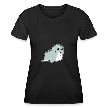 Phoque doux phoque cadeau phoque phoque - T-shirt sport Femme - noir - Devant - AI Model Female 172 light (172cm)