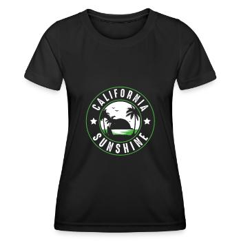 California Sunshine Été Californie - T-shirt sport Femme - noir - Devant - AI Model Female 172 light (172cm)