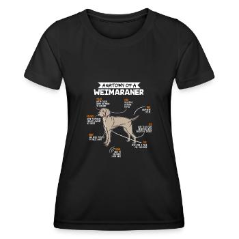 Weimaran anatomie chien cadeau - T-shirt sport Femme - noir - Devant - AI Model Female 172 light (172cm)