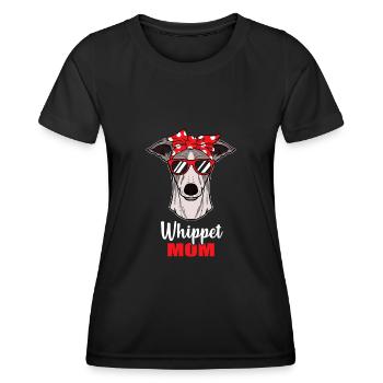 Whippet Hunde Mama Windhund Geschenk - Frauen Funktions-T-Shirt - Schwarz - Vorne - AI Model Female 172 light (172cm)