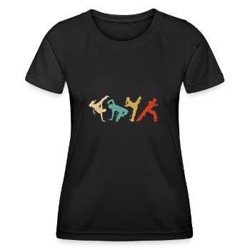 Rétro Vintage Brazilian Capoeira Cadeau - T-shirt sport Femme - noir - Devant - AI Model Female 172 light (172cm)