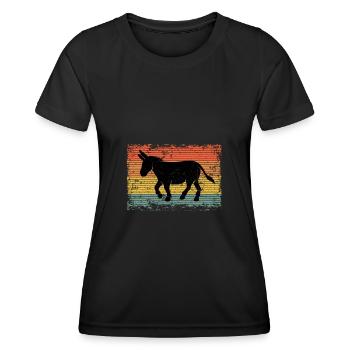 Vintage mulet mulet animal cadeau - T-shirt sport Femme - noir - Devant - AI Model Female 172 light (172cm)