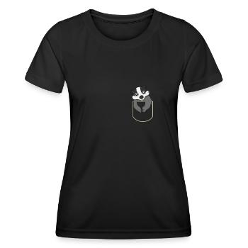 Dachs in Der Brusttasche Mustelidae T-Shirt - Frauen Funktions-T-Shirt - Schwarz - Vorne - AI Model Female 172 light (172cm)