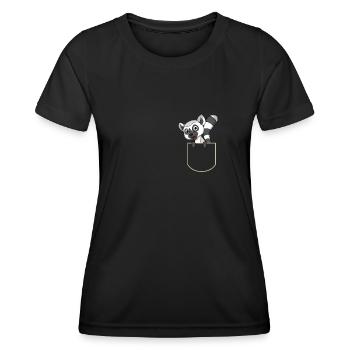 Primate In The Pocket Gift Lemur Pocket T-Shirt - Women's Functional T-Shirt - black - Front - AI Model Female 172 light (172cm)