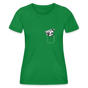 Lemur in Der Brusttasche Primas T-Shirt - Frauen Funktions-T-Shirt - Kelly Green - Vorne - AI Model Female 172 dark (172cm)