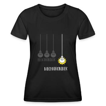 Elektriker Elektroniker Mechatroniker Lustig - Frauen Funktions-T-Shirt - Schwarz - Vorne - AI Model Female 172 light (172cm)