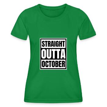 Cadeau d'anniversaire Straight Outta Octobre - T-shirt sport Femme - vert - Devant - AI Model Female 172 dark (172cm)