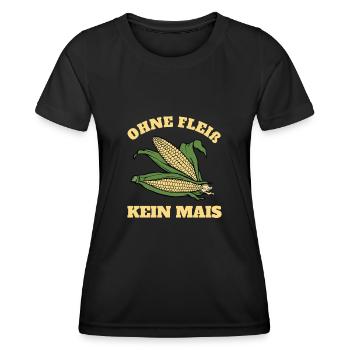 Ohne Fleiß Kein Mais Maishäckseln Mais Ernte - Frauen Funktions-T-Shirt - Schwarz - Vorne - AI Model Female 172 light (172cm)