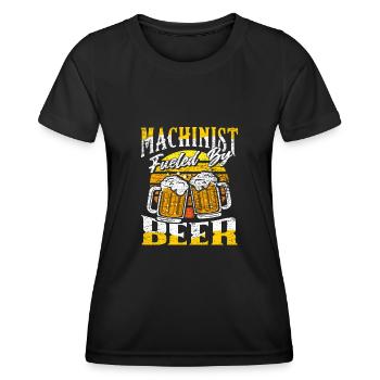 Maschinist Bier - Frauen Funktions-T-Shirt - Schwarz - Vorne - AI Model Female 172 light (172cm)