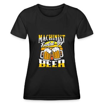Maschinist Bierliebhaber - Frauen Funktions-T-Shirt - Schwarz - Vorne - AI Model Female 172 light (172cm)
