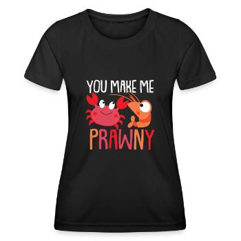 Krebs Shrimp Garnele Geschenk - Frauen Funktions-T-Shirt - Schwarz - Vorne - AI Model Female 172 light (172cm)