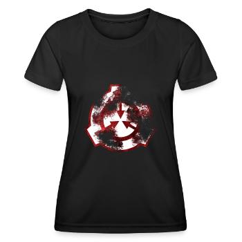 SCP symbol red decay - Women's Functional T-Shirt - black - Front - AI Model Female 172 light (172cm)