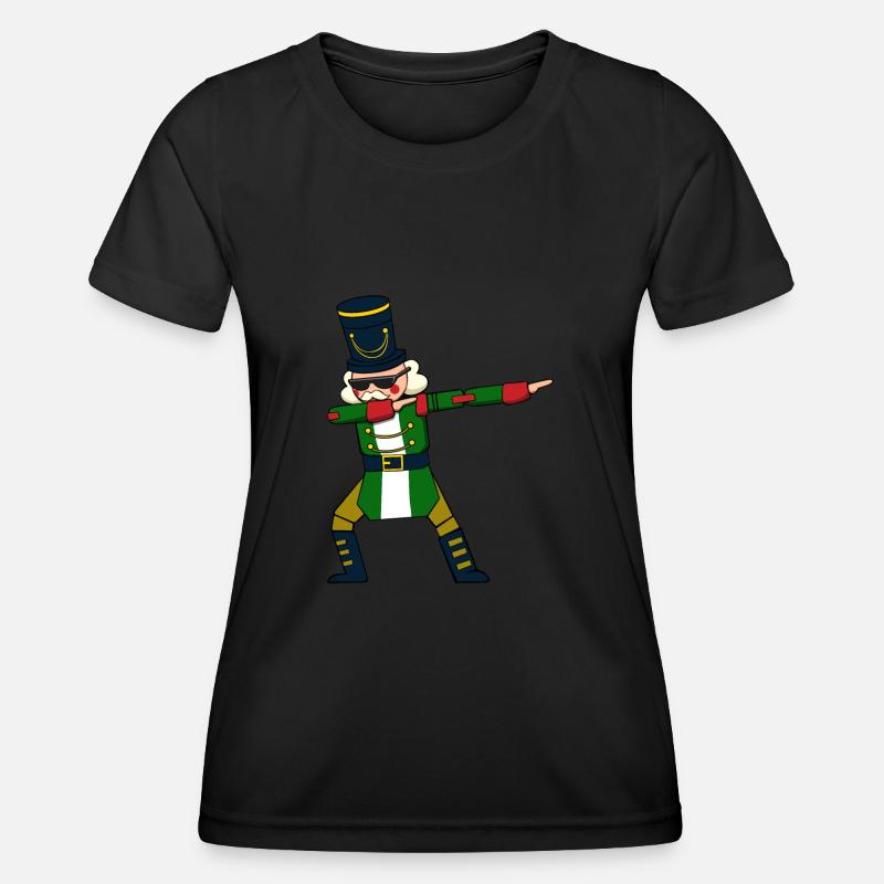 Dabbing Nussknacker Figur Weihnachtspullover - Frauen Funktions-T-Shirt - Schwarz