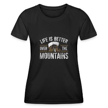 Paragliding Gleitschirm - Frauen Funktions-T-Shirt - Schwarz - Vorne - AI Model Female 172 light (172cm)