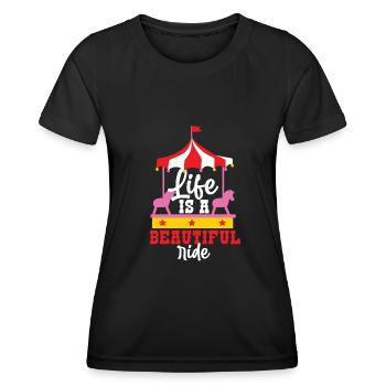Fête foraine des chevaux de carrousel - T-shirt sport Femme - noir - Devant - AI Model Female 172 light (172cm)
