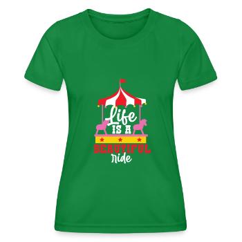 Karussell Pferde Kirmes - Frauen Funktions-T-Shirt - Kelly Green - Vorne - AI Model Female 172 dark (172cm)