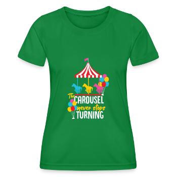 Karussell Kirmes Geschenkidee - Frauen Funktions-T-Shirt - Kelly Green - Vorne - AI Model Female 172 dark (172cm)