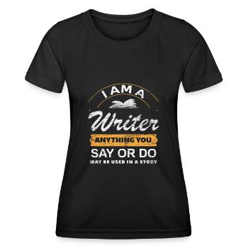 author - Women's Functional T-Shirt - black - Front - AI Model Female 172 light (172cm)