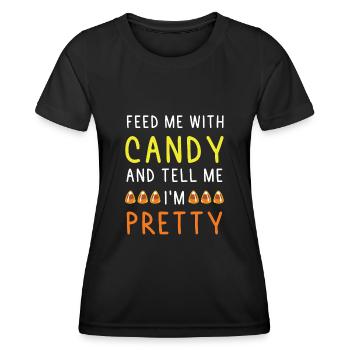 Candy candy saying - Women's Functional T-Shirt - black - Front - AI Model Female 172 light (172cm)