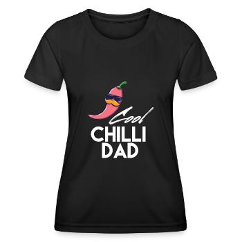 Chilli Spruch Papa - Frauen Funktions-T-Shirt - Schwarz - Vorne - AI Model Female 172 light (172cm)