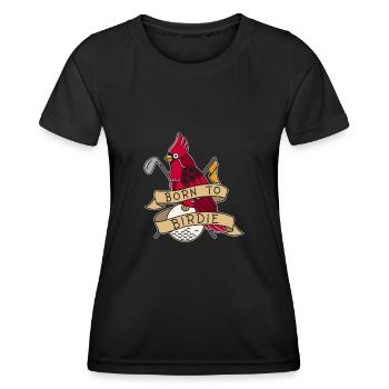 Birdie Golf Golfer Vogel Golfspieler Golfball - Frauen Funktions-T-Shirt - Schwarz - Vorne - AI Model Female 172 light (172cm)