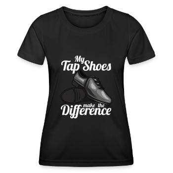 Meine Steppschuhe machen den Unterschied Tänzer - Frauen Funktions-T-Shirt - Schwarz - Vorne - AI Model Female 172 light (172cm)