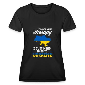 Ukraine Thérapie Kiev drapeau ukrainien cadeau - T-shirt sport Femme - noir - Devant - AI Model Female 172 light (172cm)