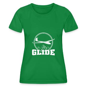 Gliding | Pilot soaring thermals gifts - Women's Functional T-Shirt - kelly green - Front - AI Model Female 172 dark (172cm)