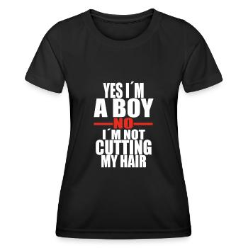 Citation de cheveux longs garçon - T-shirt sport Femme - noir - Devant - AI Model Female 172 light (172cm)