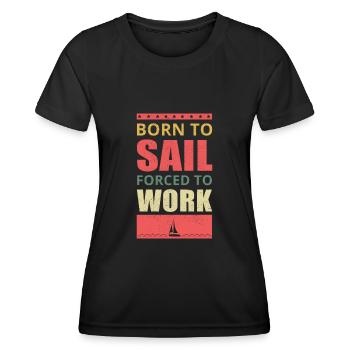Voilier skipper marin voilier cadeau bateau - T-shirt sport Femme - noir - Devant - AI Model Female 172 light (172cm)