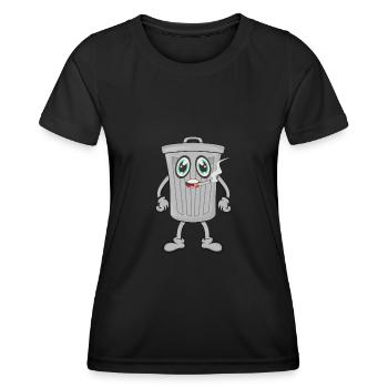 Mülleimer Zigarrette rauchen - Frauen Funktions-T-Shirt - Schwarz - Vorne - AI Model Female 172 light (172cm)