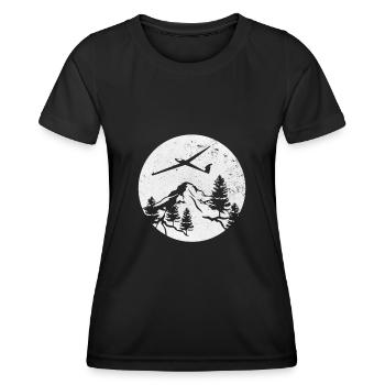 Segelflugzeug - Frauen Funktions-T-Shirt - Schwarz - Vorne - AI Model Female 172 light (172cm)