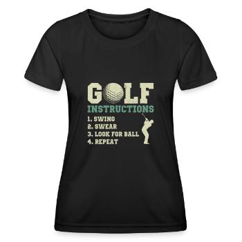 Golf Lustig Golfspieler Geschenk Golfen Golfer - Frauen Funktions-T-Shirt - Schwarz - Vorne - AI Model Female 172 light (172cm)