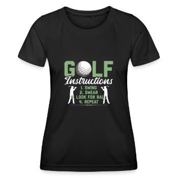 Golf Lustig Golfen Golfspieler Geschenk Golfer - Frauen Funktions-T-Shirt - Schwarz - Vorne - AI Model Female 172 light (172cm)