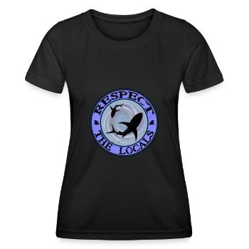 Respect The Locals Shark - Women's Functional T-Shirt - black - Front - AI Model Female 172 light (172cm)